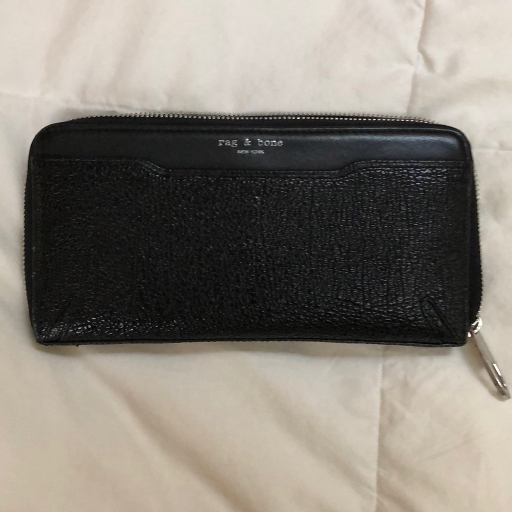 rag & bone Black Textured Wallet